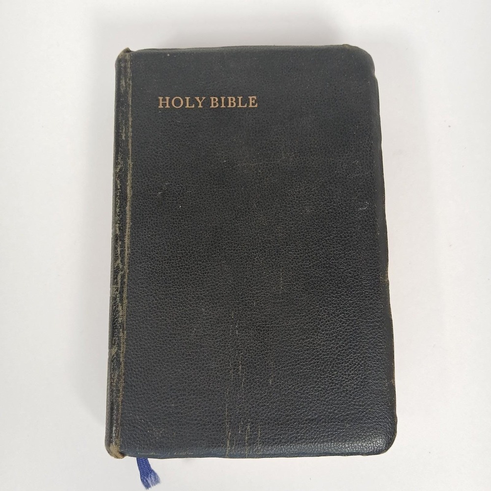 Vintage 1958 Holy Bible KJV Collins Clear Type Press Red Letter Color Pictures